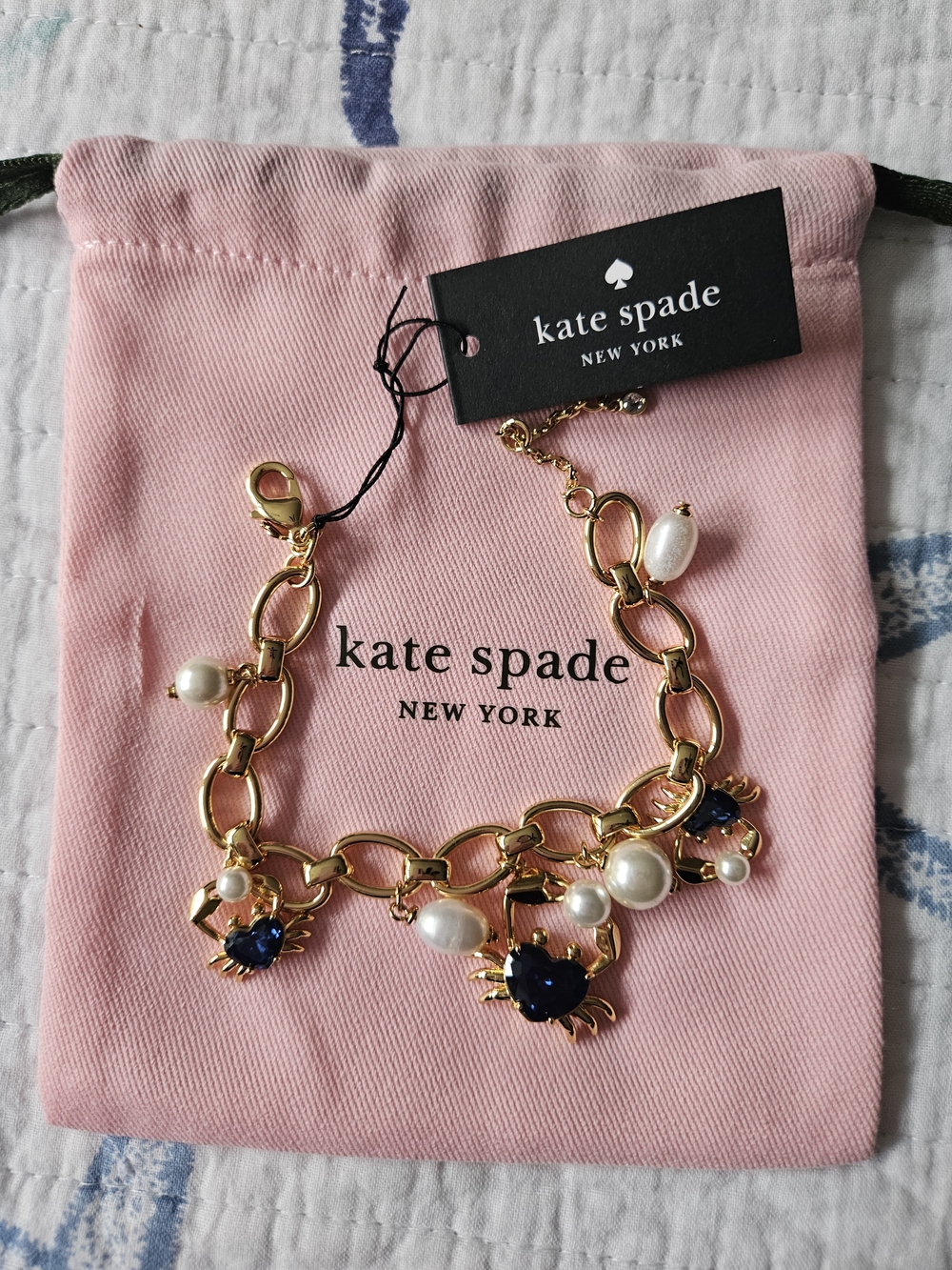 Kate Spade New York "Claws Out Crab" charm bracelet